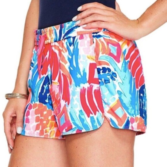 Lilly Pulitzer Run Around Athletic Shorts in Goombay Smash sz S - Picture 1 of 6